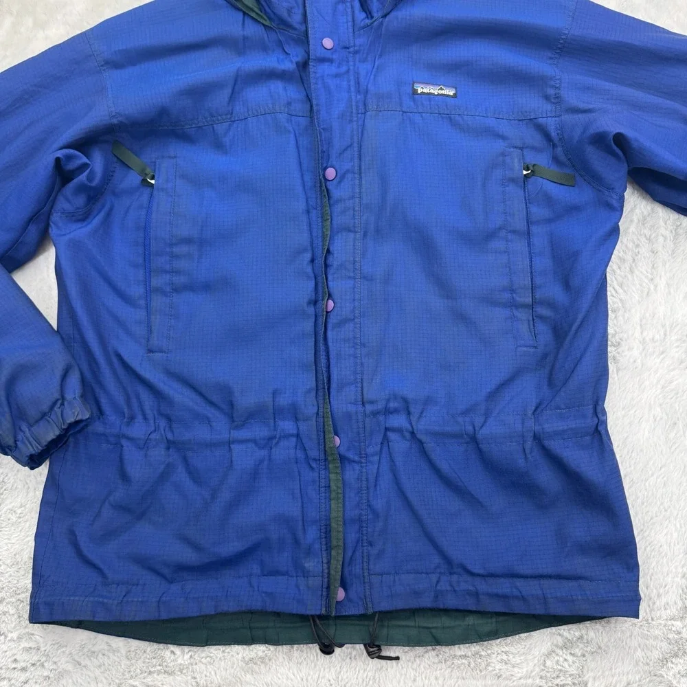 Vintage Patagonia Glacier Runner Jacket Mens Small Blue Long Sleeve Snap Zip-Up
